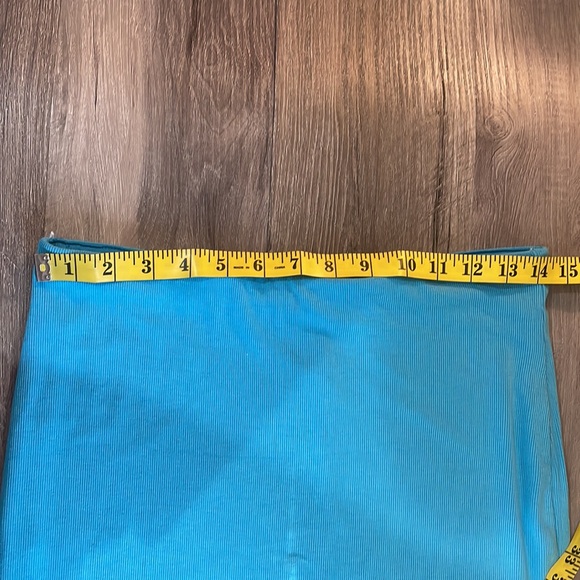 Blue long sleeve crop top, high waisted long skirt,Elastic waist,two piece,Large - Picture 8 of 11